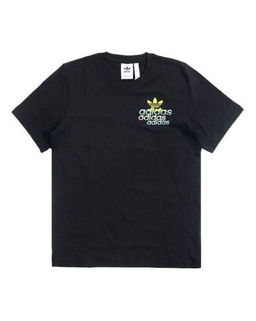 Adidas Black Originals Logo Printing Short Sleeve for men