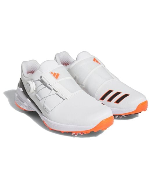Adidas White Zg23 Boa Golf Shoes 'Cloud Semi Solar' for men