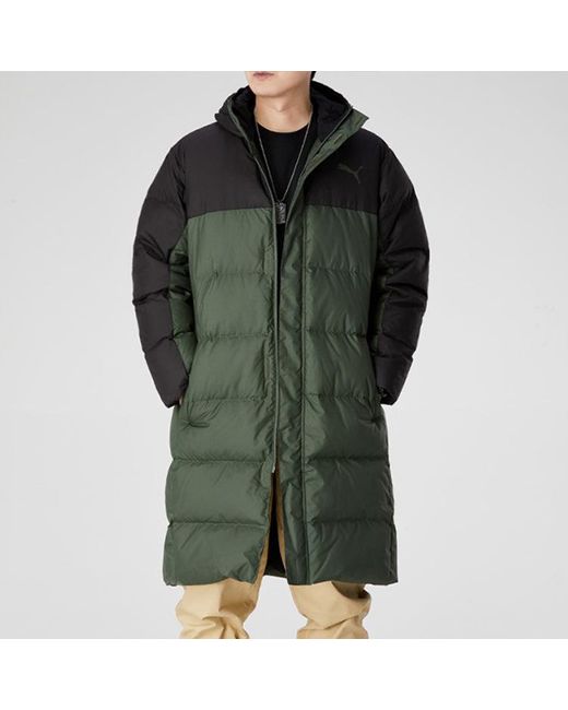 PUMA Green Long Oversized Down Jacket for men