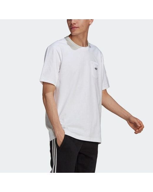 Adidas White Originals Artist Tee Ss Funny Printing Sports Round Neck Short Sleeve for men