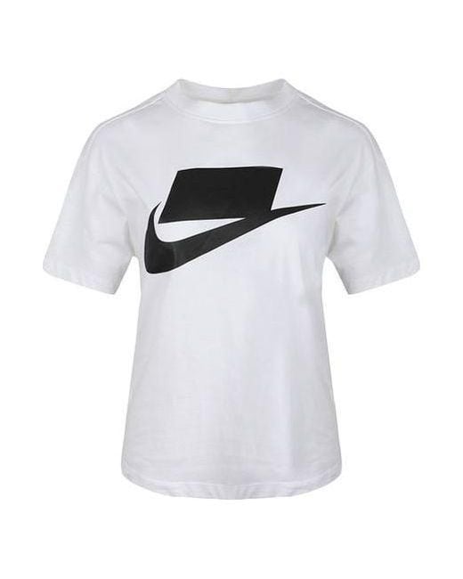 Nike White (Wmns) Sportswear Chest Classic Large Logo Short Sleeve