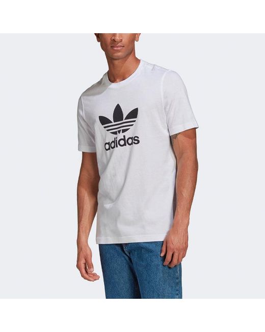 Adidas White Originals Adicolor Classics Trefoil Tee for men