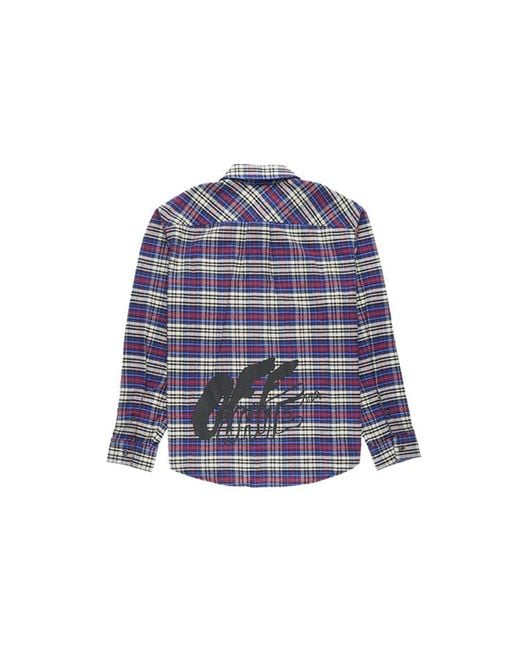 Off-White c/o Virgil Abloh Blue C/O Virgil Abloh Ow Flannel Check Shirt for men