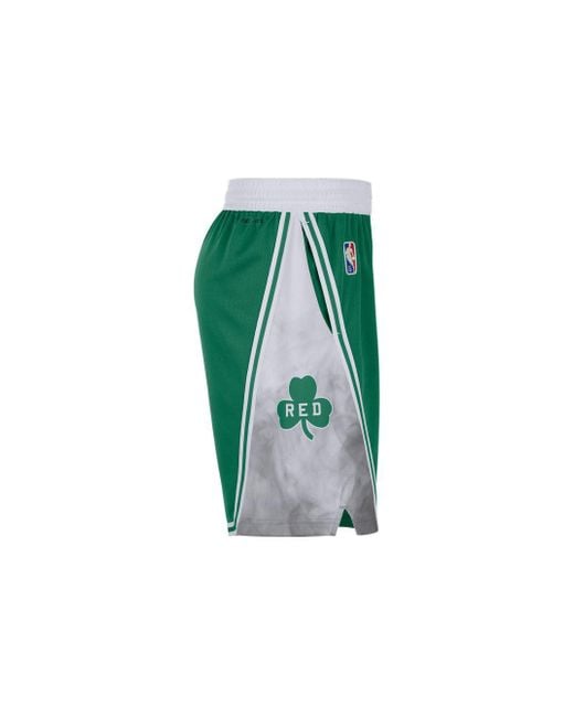 Nike Green Boston Celtics Colorblock Straight Shorts for men