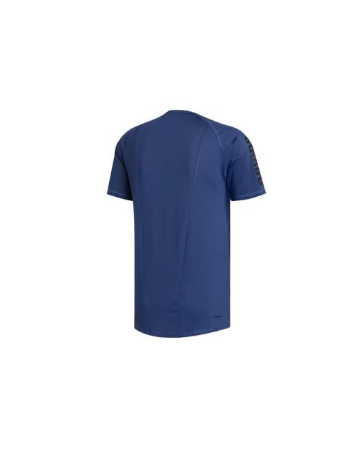 Adidas Blue Pattern Short Sleeve Navy for men