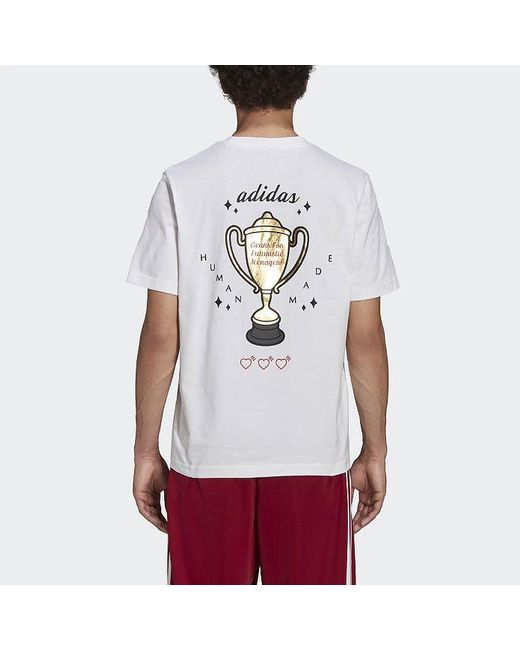 Adidas White Originals X Human Made Crossover Casual Sports Round Neck Breathable Short Sleeve for men