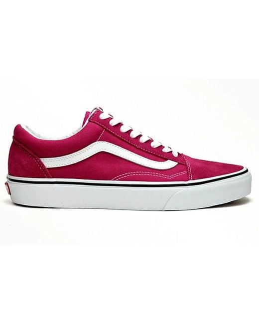 Vans Red Old Skool Retro Low Tops Casual Skateboarding Shoes Rose for men