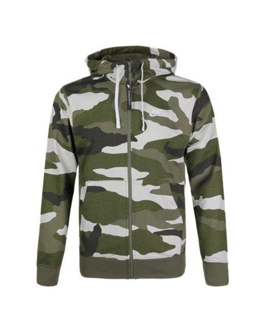 Nike Green Camouflage Street Style Long Sleeves Hoodies for men
