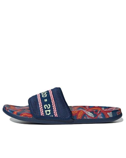 adidas Adilette Comfort Slide 'floral Mystery Blue' Lyst