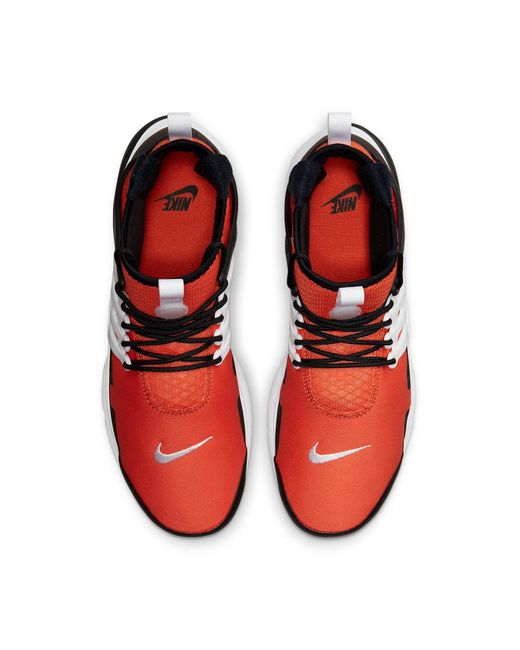 Nike Red Air Presto Mid Utility Shoes for men