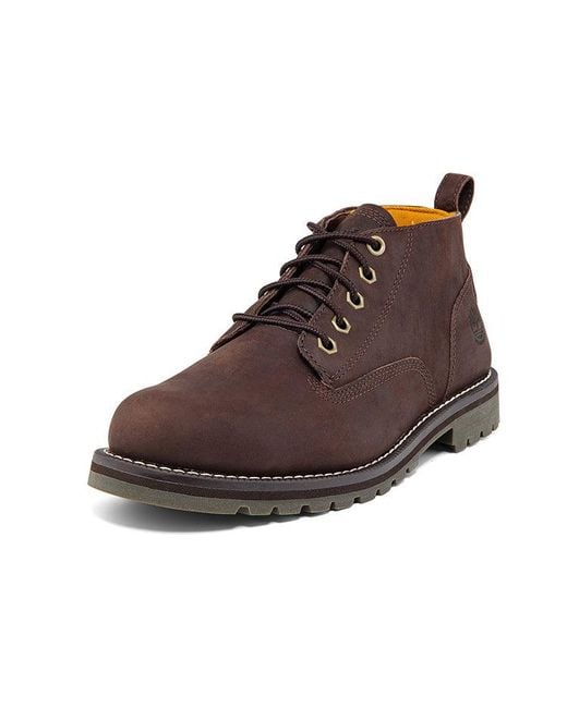 Timberland Brown Redwood Falls Waterproof Wide Fit Chukka Boots 'Dark Full Grain' for men