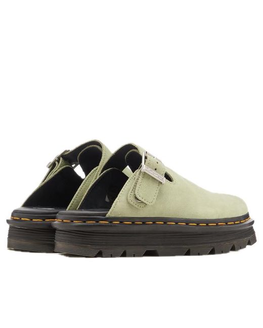 Dr. Martens Green Zebzag Suede Casual Slingback Platform Mules 'Sage' for men