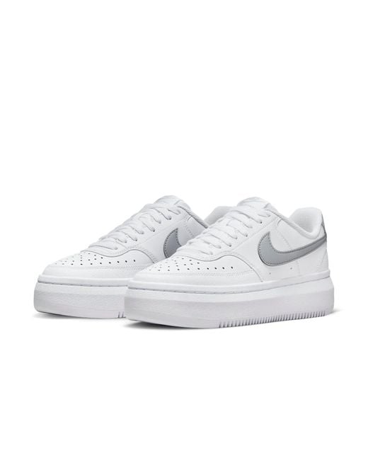 Nike White Court Vision Alta Leather Shoes