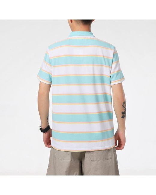PUMA Blue Downtown Stripe Polo Tee Shirt for men