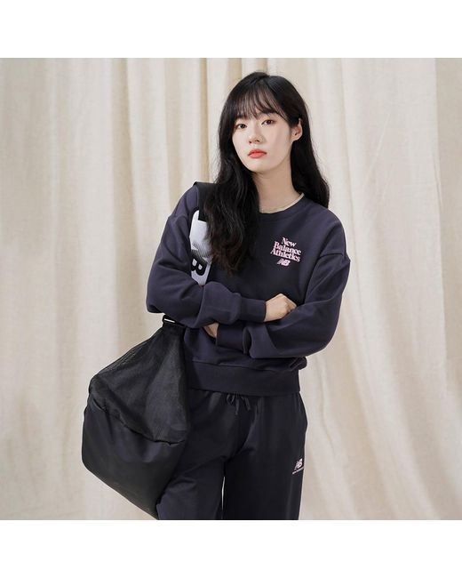 New Balance Blue (Wmns) Athletics 70S Crewneck Sweatshirt