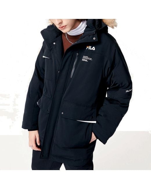 Fila Black Multi Pocket Down Jacket for men