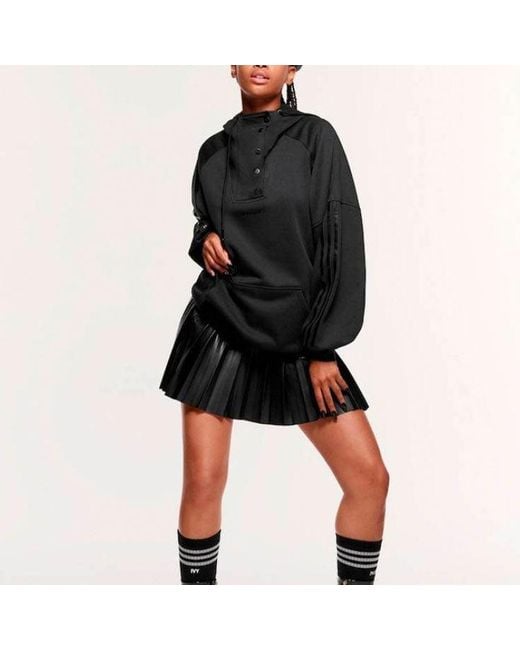 Adidas Black Originals X Ivy Park Snap-Neck Hoodie for men