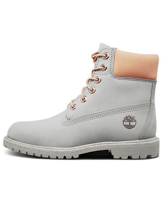 Timberland Gray 6-inch Premium Leather Boots