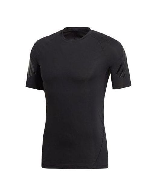 Adidas Black Stripe Printing Training Short Sleeve for men
