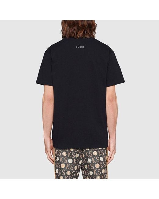 Gucci Black X Disney Donald Duck Print T-Shirt for men