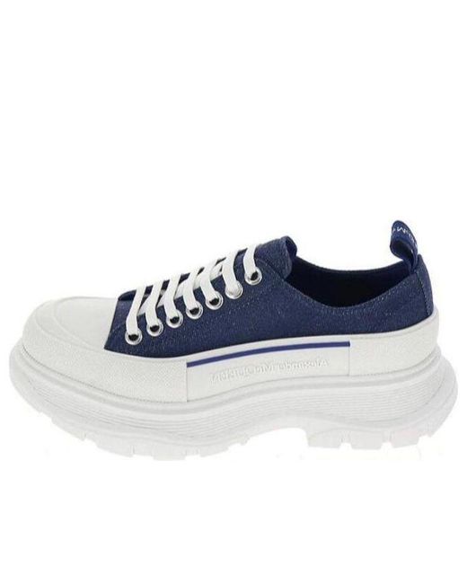 Alexander McQueen Blue Tread Slick Lace Up Sneakers