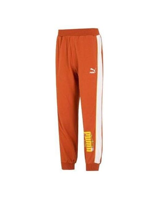 PUMA Orange Ff Knit Pants for men