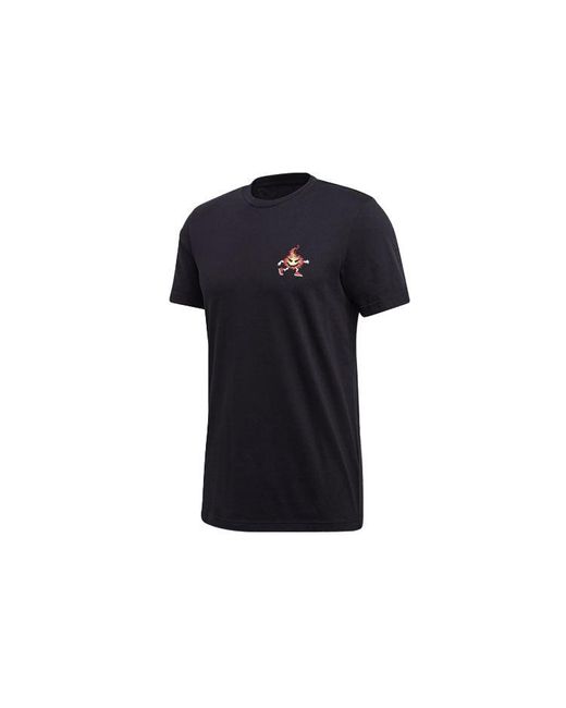 Adidas Blue 8-Bit Platform Back Printing Sports Round Neck Short Sleeve for men