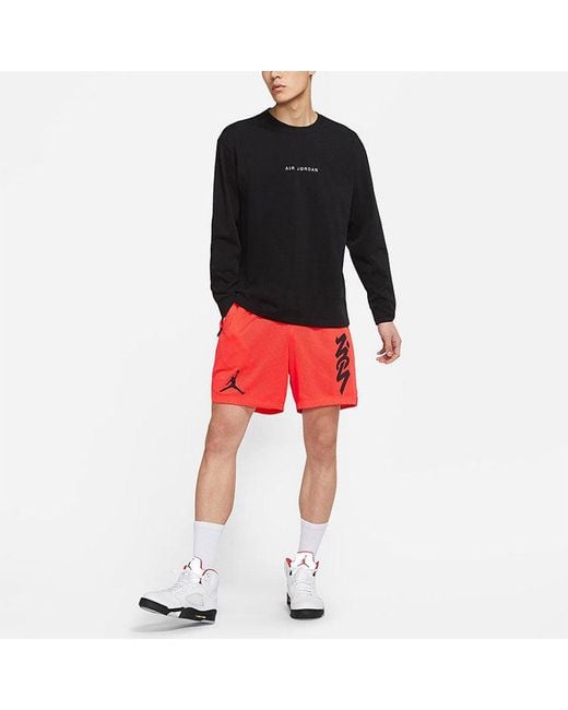 Nike Orange Dri-Fit Zion Mesh Basketball Sports Alphabet Printing Quick Dry Breathable Shorts for men