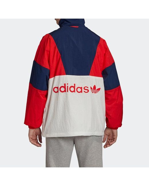 Adidas Red Originals Casual Half Zipper Pullover for men