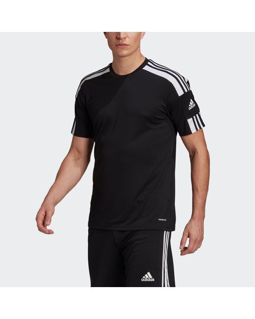 Adidas Black Squad 21 Jsy Ss Soccer/Football Casual Sports Short Sleeve Jersey for men