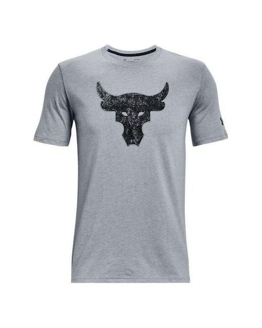 Under Armour Gray Project Rock Brahma Bull Short Sleeve T-Shirt for men
