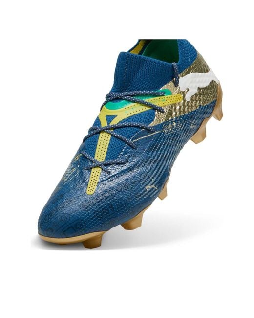 PUMA S Future 7 Ultimate Firm Ground Football Boots Blue/yellow/gold 9 for men