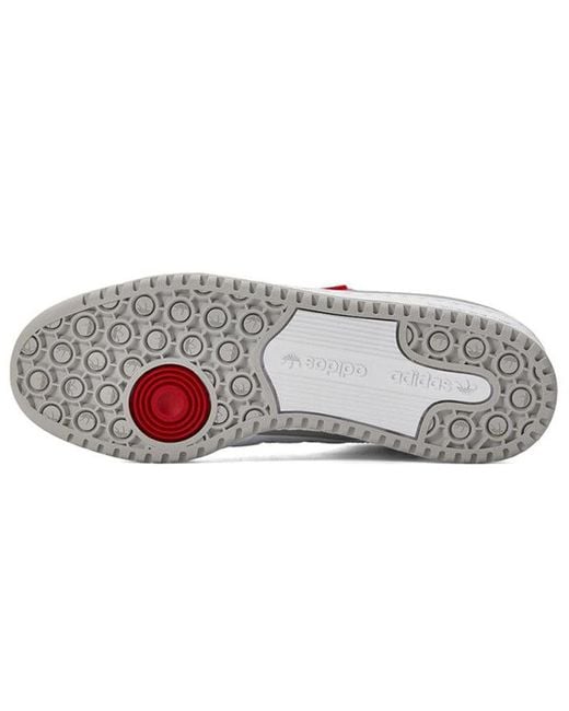 Adidas White Forum Mid Scarlet' for men