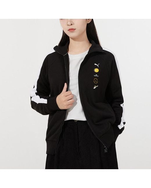 PUMA Black (Wmns) Formstripe Knitting Stand Collar Jacket