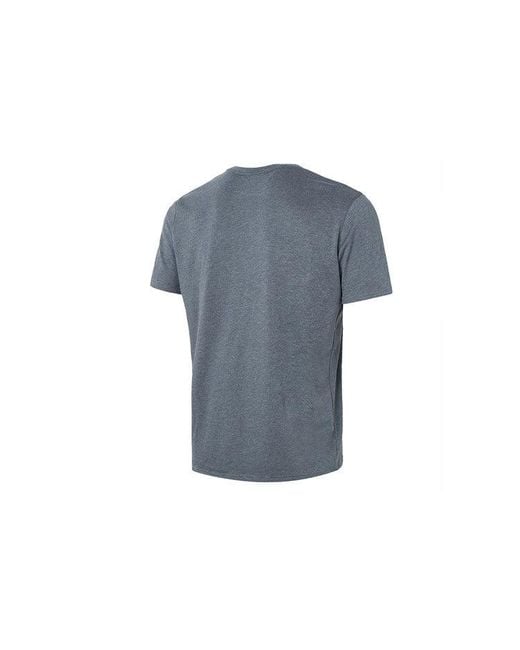 Under Armour Blue Logo Embroidered Heavyweight Short Sleeve T-Shirt 'Pitch Medium Heather' for men