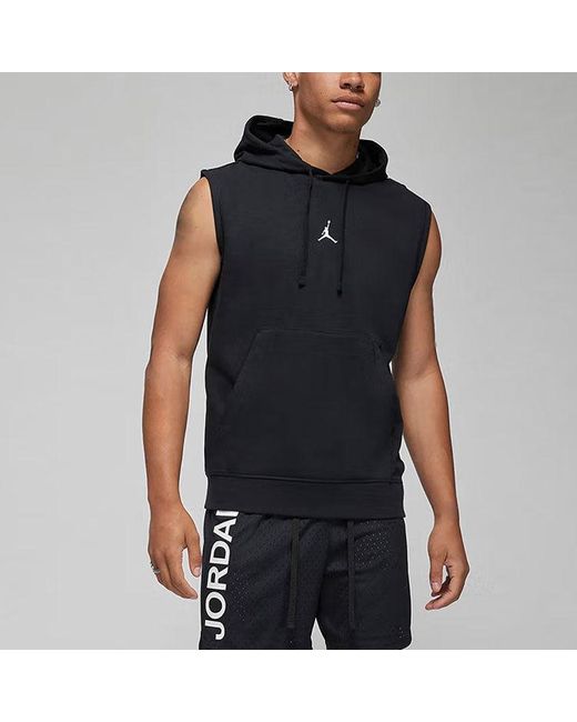 Nike Black Dri-Fit Sport Sleeveless Breathable Solid Color Pullover Hooded Vest for men