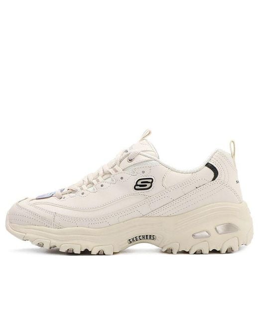 Skechers White (Wmns) D'Lites 1.0 Low Cut Clunky Shoes