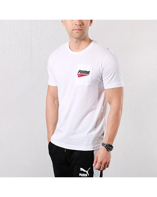 PUMA White Pocket T-Shirt for men