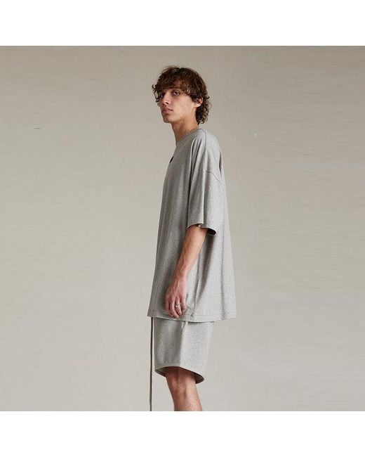 Fear Of God Gray Ss24 Crewneck T-Shirt 'Dark Heather Oatmeal' for men