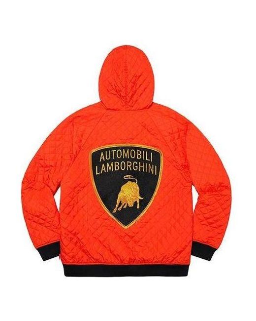 Supreme Red X Automobill Lamborghini Hooded Work Jacket for men