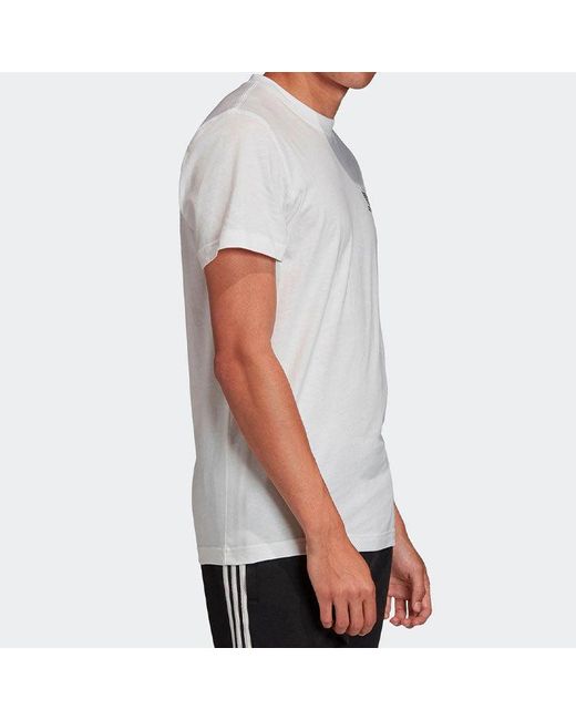 Adidas White Originals Solid Color Logo Short Sleeve for men