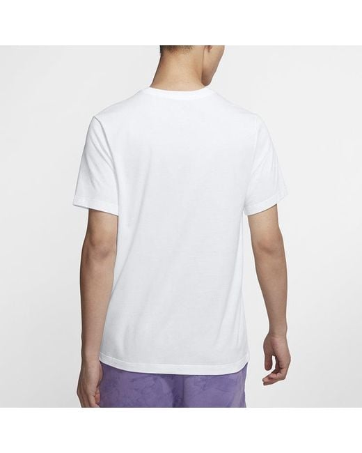 Nike White Jumpman Logo Printing Pullover Round Neck Short Sleeve for men