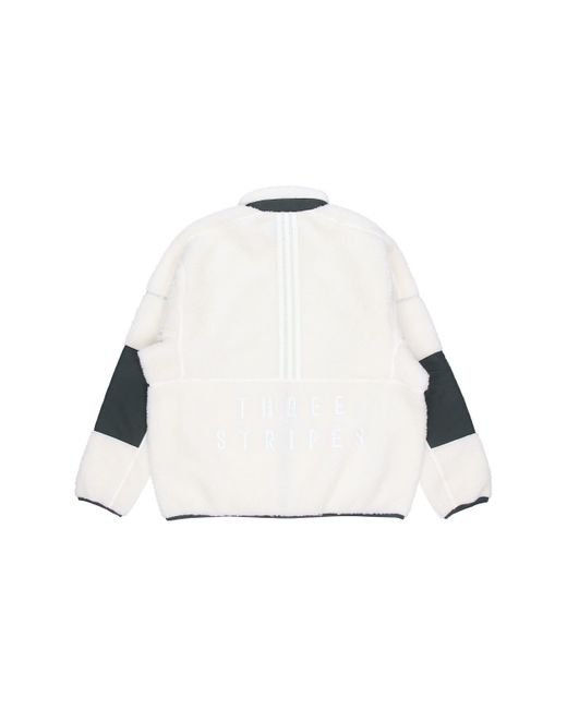 Adidas White S2S Boa Jkt Lamb's Wool Stay Warm Sports Stand Collar Jacket for men