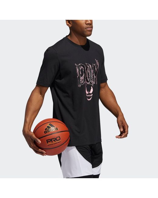 Adidas Black Don Venom Tee Basketball Sports Short Sleeve for men