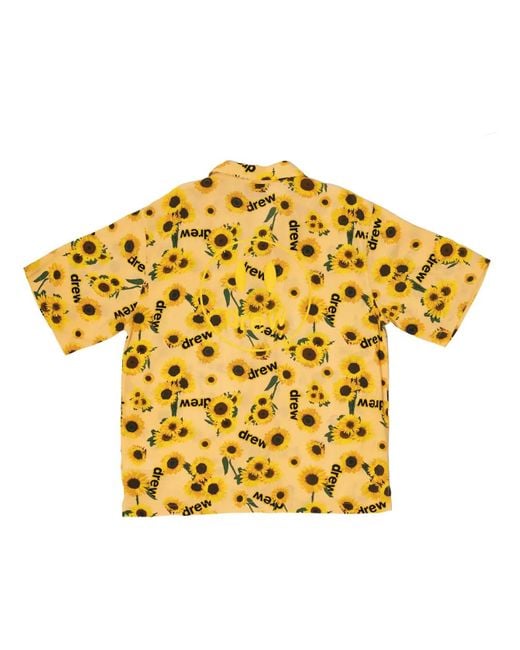 Drew House Metallic Rayon Camp Shirt 'Secret Sunflower' for men