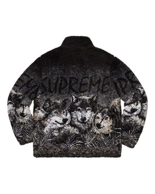 Supreme Black Wolf Fleece Jacket for men