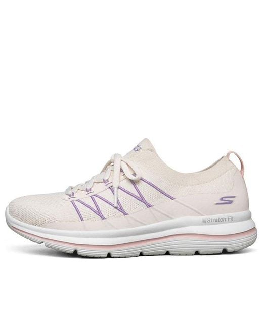 Skechers Go Walk Stretch Fit Running Shoes White/pink/purple | Lyst