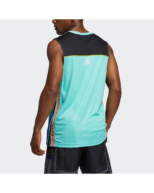 Adidas Green Hrdn Tank Logo Gym Training Basketball Sports Vest for men