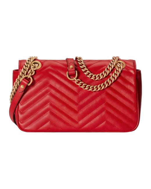 Gucci Red (Wmns) Gg Marmont Small Matelasse Shoulder Bag