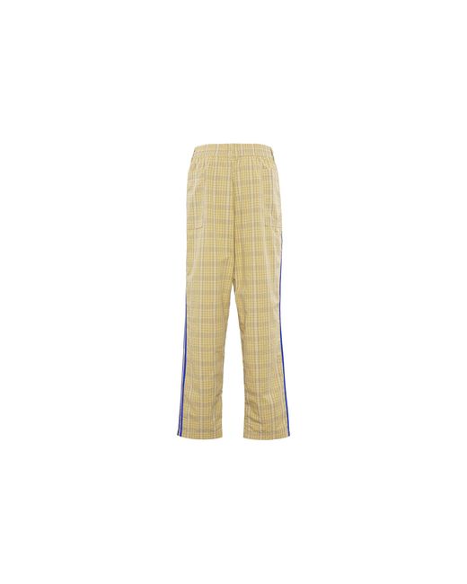 Adidas Yellow Originals Mw Tp Contrasting Colors Plaid Straight Loose Sports Pants for men